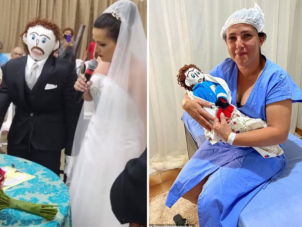 Người phụ nữ kết hôn và có con với một hình nộm