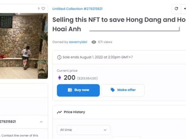 NFT 'save Hong Dang - Ho Hoai Anh' được rao bán với giá 5 tỷ đồng
