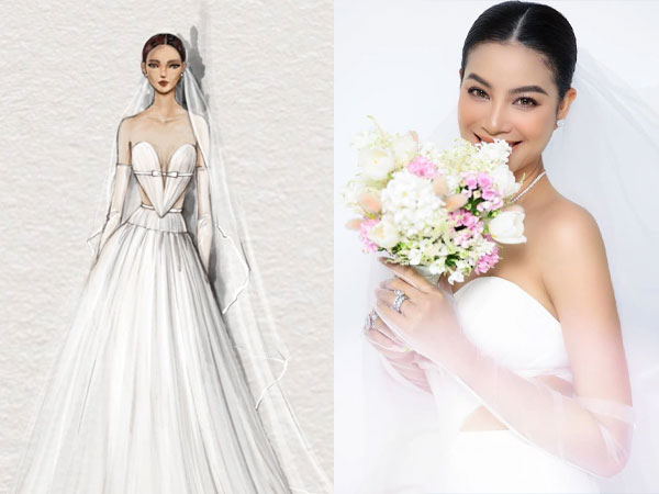 Hé lộ váy cưới đẹp mê man của 'cô dâu quốc dân' Phạm Hương