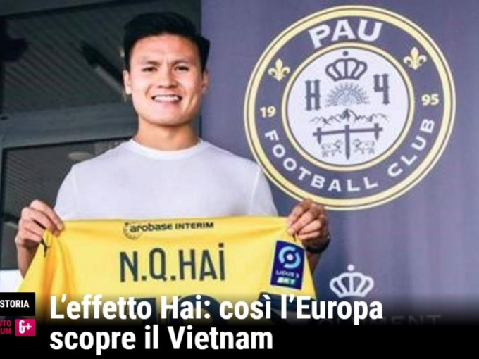 Quang Hải xuất hiện trên nhật báo lớn nhất Italia, được ví von có lối chơi giống cựu tuyển thủ Pháp