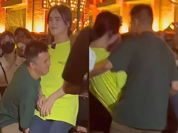 Trần Đức Bo ghép đôi ở phố đi bộ, được trai đẹp bế mang về