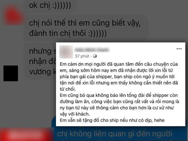 Cô gái bị người yêu của shipper gắn mác 'tiểu tam' chỉ vì tặng một suất đồ ăn đã nhận được lời xin lỗi