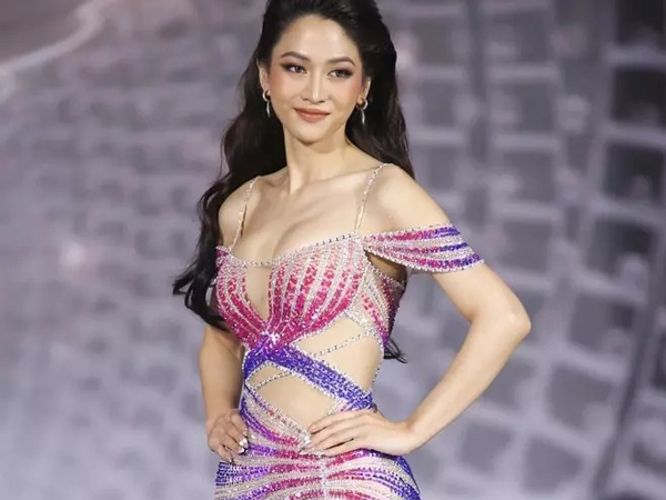 Lê Bống mượn đầm Miss Earth giấu lưng dài, đùi thô vẫn trượt hoa hậu