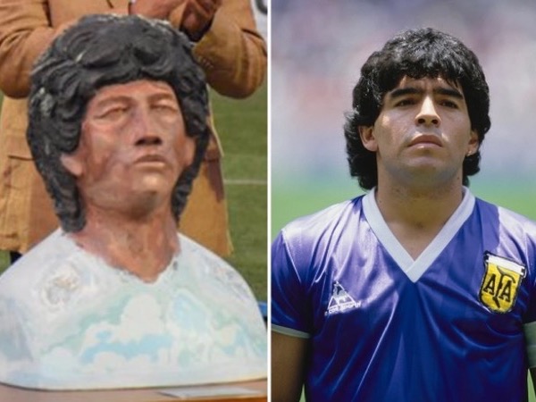 Xuất hiện bức tượng Maradona xấu chưa từng có