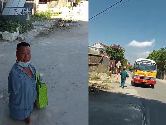 Xe buýt ‘ngó lơ’ người đàn ông khuyết tật khiến nhiều người bất bình