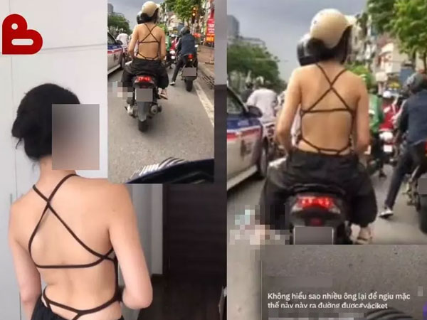 Cô gái mặc hở hang bị quay lại trên phố Xã Đàn: 'Thích thì mặc'