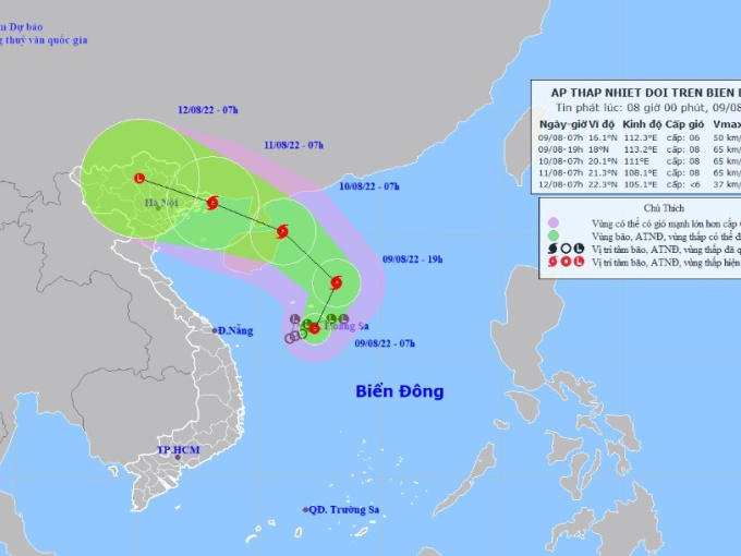 Diễn biến mới của áp thấp nhiệt đới sắp mạnh thành bão trên Biển Đông