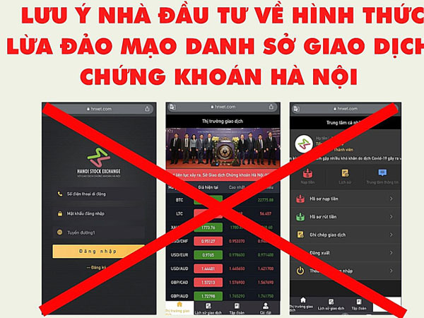 Sở Giao dịch chứng khoán Hà Nội bị mạo danh... để huy động tiền trái phép