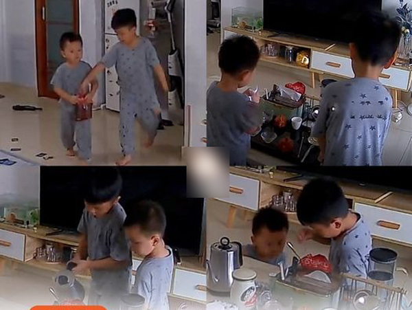 Hai cậu con trai nhỏ thấy mẹ đau bụng đến tháng liền lon ton đi pha nước đường đỏ, dân mạng: 'Sinh được đứa con mát hết cả ruột!'