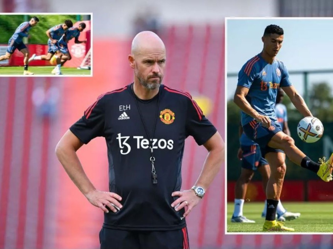 Ronaldo tập cực 'sung" mong đá chính cùng MU
