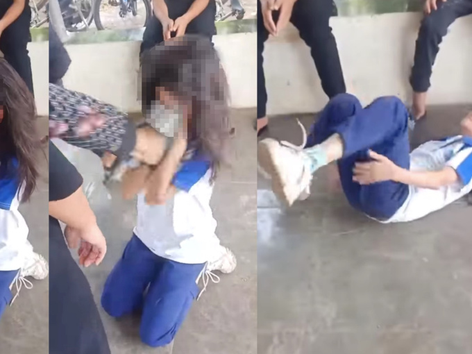 Nữ sinh xé áo, đạp vào mặt bạn hứa không tái phạm