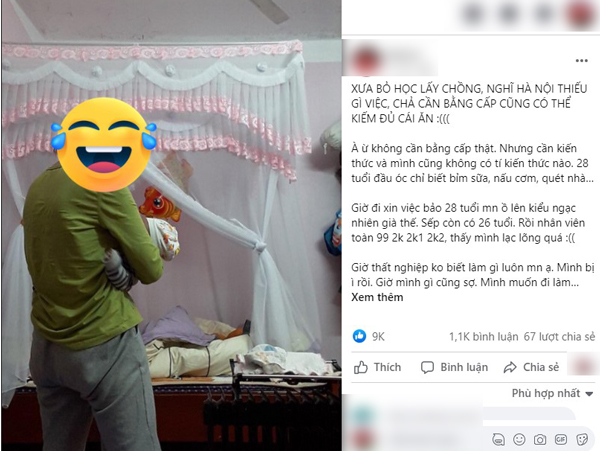 Nghĩ kiếm việc không cần bằng, cô gái bỏ học sớm lấy chồng, đến khi con lớn đi xin việc lại mới bàng hoàng phát hiện trong đầu toàn bỉm với sữa