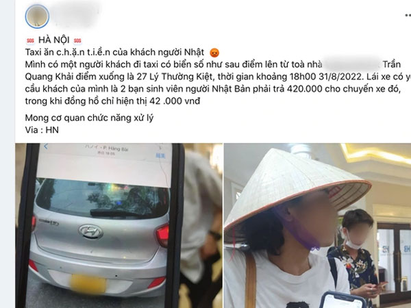 Hà Nội: Làm rõ thông tin 2 sinh viên Nhật Bản bị 'chặt chém' gấp 10 lần khi đi taxi