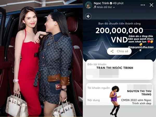 Ngọc Trinh được ai đó 'ting ting' 200 triệu dù sinh nhật chưa đến