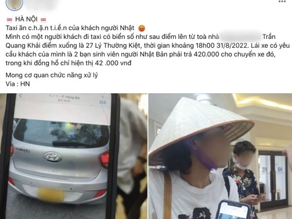 Thu 420.000 đồng cuốc taxi 42.000 đồng: Tài xế trả lại tiền, xin lỗi du khách bị 'chặt chém'