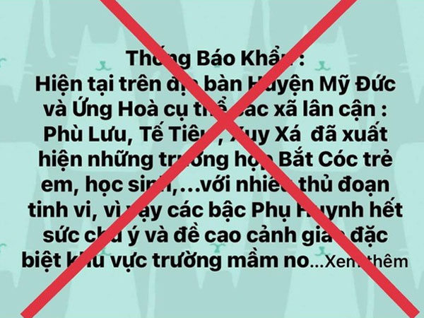 Giám đốc Công an Hà Nội: Xử nghiêm người thông tin thất thiệt ‘bắt cóc trẻ em’