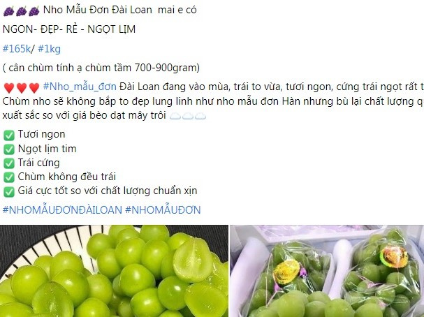 Sự thật 'hãi hùng' về nho mẫu đơn 100.000 đồng/kg
