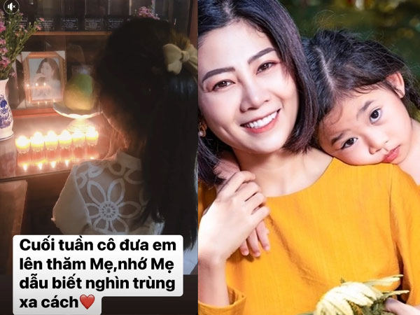 Con gái Mai Phương lên chùa thắp hương cho mẹ trong ngày cuối tuần