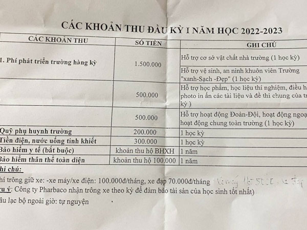 Một trường học ở TP.HCM cấm thu tất cả các loại quỹ, kể cả quỹ phụ huynh
