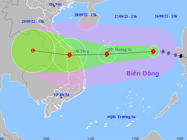 Bão số 4 đang mạnh lên, giật cấp 17 tiến nhanh 20-25 km/giờ vào đất liền