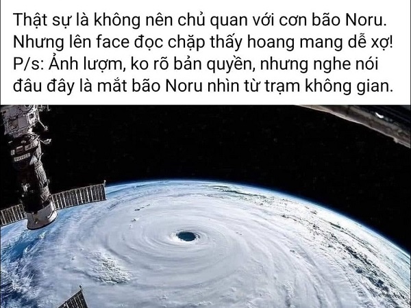 Sự thật ảnh tâm bão số 4 Noru lan truyền chóng mặt trên Facebook