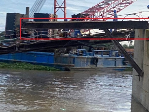 Sập mâm giàn giáo trụ tháp chính cầu Mỹ Thuận 2, 1 công nhân mất tích