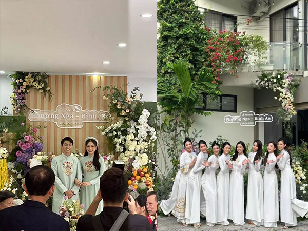 Dàn phù dâu toàn Hoa hậu cực phẩm trong đám hỏi Bình An - Phương Nga