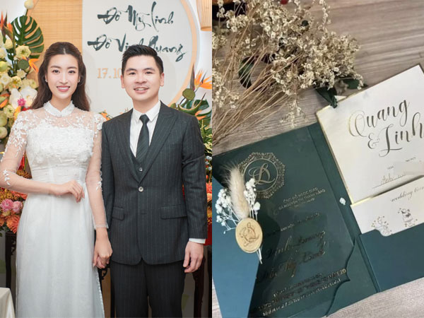 Hé lộ ý nghĩa thiệp cưới của Đỗ Mỹ Linh và con trai bầu Hiển