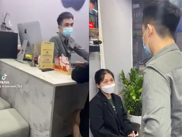 Xôn xao clip nhân viên bán điện thoại có thái độ 'không đúng mực' khi tiếp chuyện với khách hàng đến bảo hành