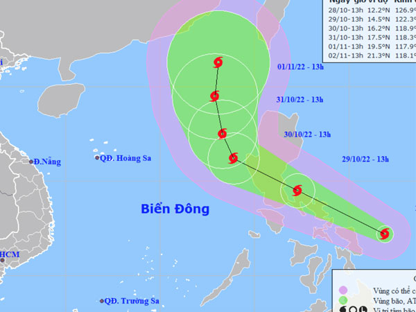 Bão Nalgae tiến gần Biển Đông, tiếp tục mạnh thêm