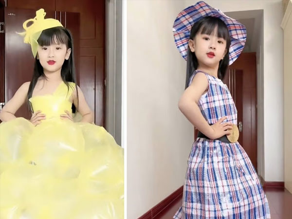 Mẹ chế túi rác thành thời trang cho con gái gây sốt cộng đồng mạng