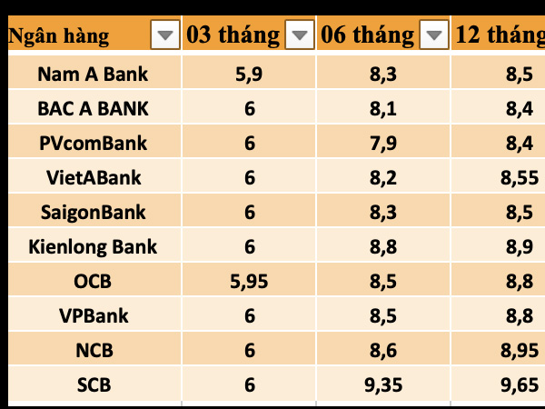 Lãi suất kỳ hạn 6 tháng tới 9,35%, gửi 200 triệu nhận được bao nhiêu tiền?