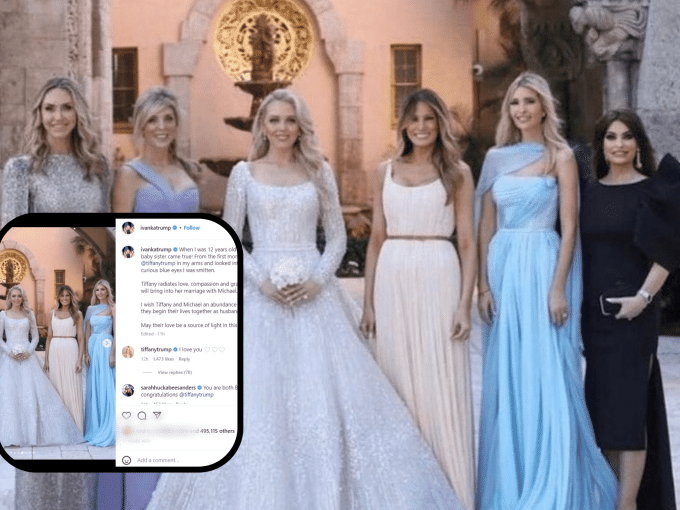 Ivanka Trump bị chỉ trích vì cắt hình hôn thê của anh trai khỏi ảnh chụp tại đám cưới