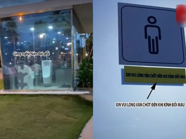 Nam thanh niên vô tư ngồi test thử WC dùng kính đổi màu mà quên đọc hướng dẫn sử dụng