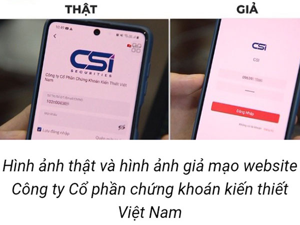 Công an Hà Nội cảnh báo 16 trang web, ứng dụng giả mạo các công ty chứng khoán để lừa đảo chiếm đoạt tài sản