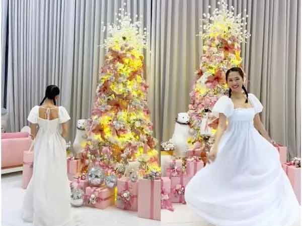 Cơ ngơi 50 tỷ của Ngọc Trinh trang trí Noel lộng lẫy như lâu đài