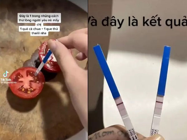 Cắm que thử thai vào cà chua để thử lòng bạn trai, dân tình phẫn nộ: 'Mang người khác ra đùa tới lúc có chuyện lại trách sao lòng người thay đổi!'