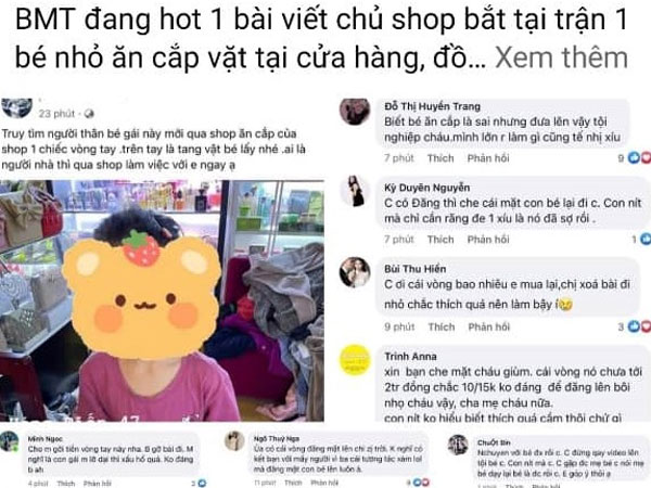 Đăng ảnh bé gái 5 tuổi trộm vòng tay, chủ cửa hàng bị phản ứng dữ dội