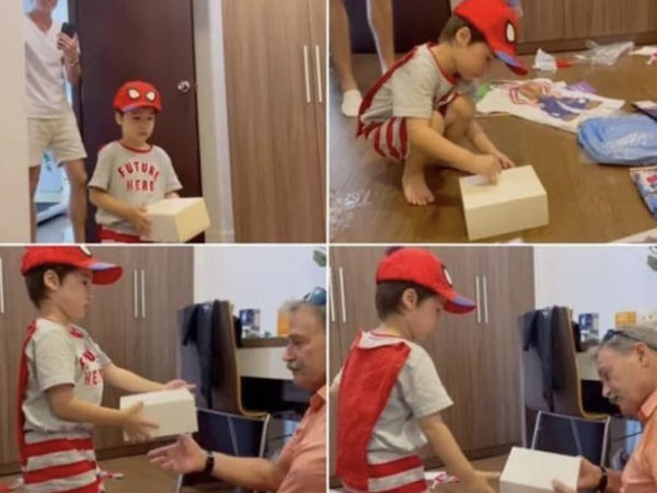 Phản ứng con trai Hoàng Oanh khi gặp lại ông nội sau nhiều ngày xa cách khiến ai nấy đều rưng rưng