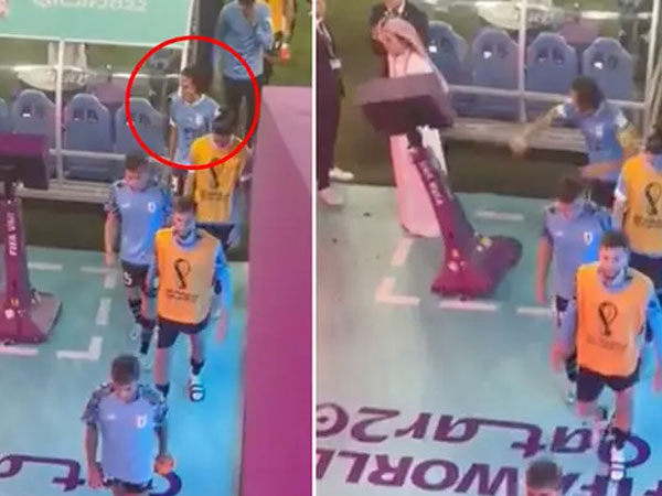 Cavani đấm đổ màn hình VAR sau khi Uruguay bị loại khỏi World Cup