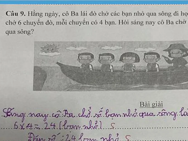 Bài Toán tiểu học 6 x 4 = 24 bị chấm sai khiến phụ huynh tranh cãi, hóa ra cô giáo đã đúng