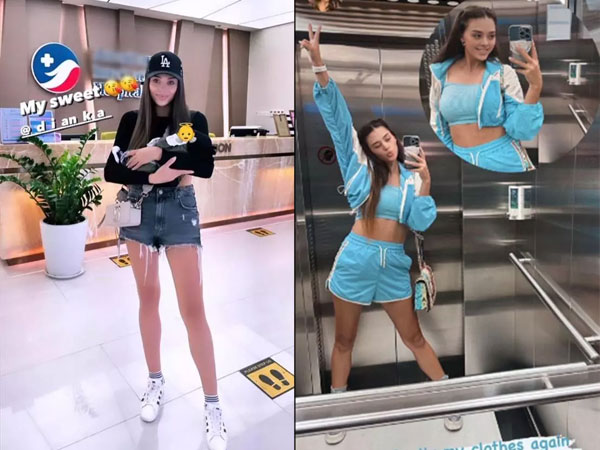 Vợ Bùi Tiến Dũng diện đồ ngắn cũn, khoe eo gọn sau 2 tuần sinh
