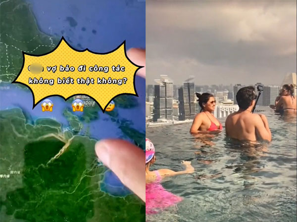 Sợ vợ nói dối đi công tác, chồng 'soi định vị' nét căng cảnh vợ đang ở hồ bơi, dân tình xôn xao: 'Xin tên app!'