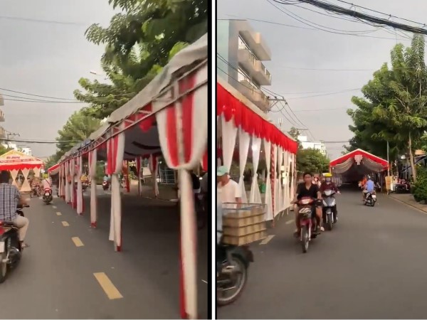 Clip: 'Ma trận' rạp đám cưới giữa lòng đường tại TP HCM