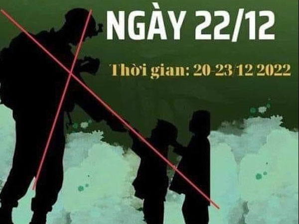 Banner tìm hiểu ngày 22/12 của sinh viên ĐH Tôn Đức Thắng in hình lính Mỹ