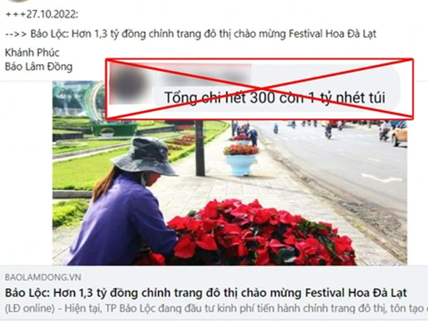 Nam thanh niên bị xử phạt 5 triệu đồng vì bình luận 'tổng chi hết 300 còn 1 tỷ nhét túi'