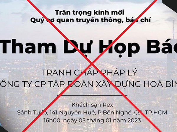 'Nội chiến tại Xây dựng Hòa Bình': Lan truyền thông tin họp báo tranh chấp