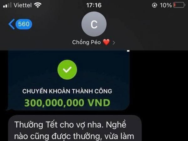 Cận Tết Nguyên Đán chị vợ chia sẻ tin nhắn của chồng khiến dân mạng sôi sục vào 'xin vía'