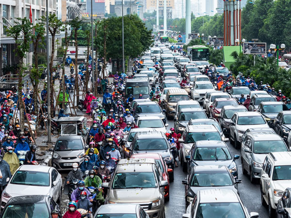 Đánh vật với giao thông Hà Nội ngày giáp Tết