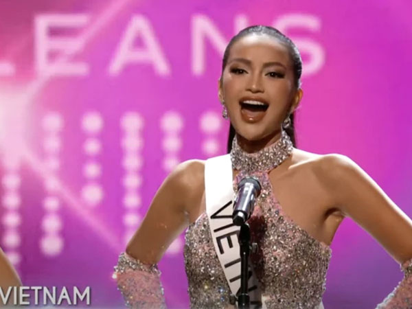 Bán kết Miss Universe 2022: Ngọc Châu đẹp hoàn hảo, hô to Việt Nam với âm vang hào sảng